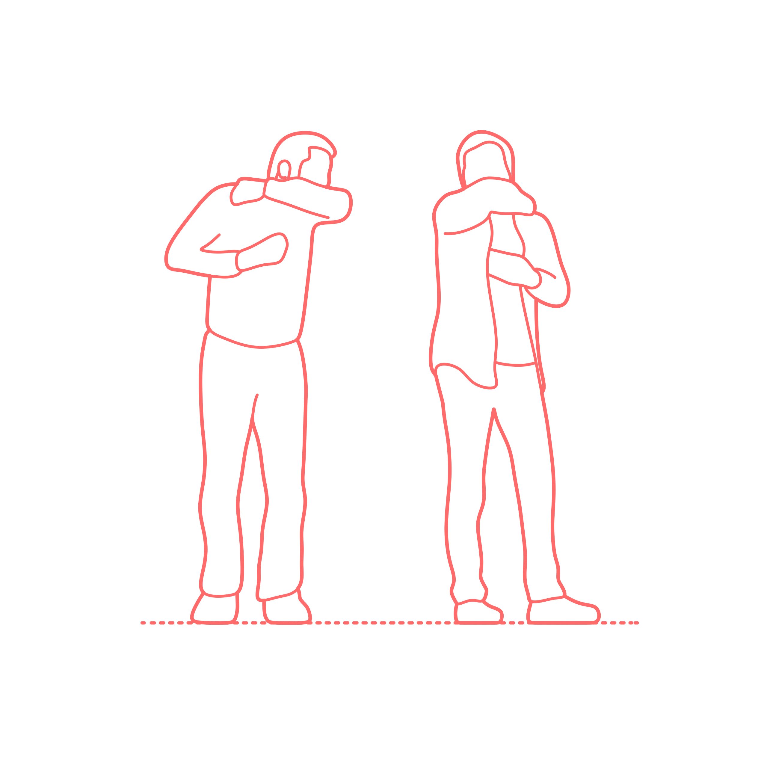 Humans Outbreak Coughing Elbow Men Standing Outline Icon Svg Set Free Vectors